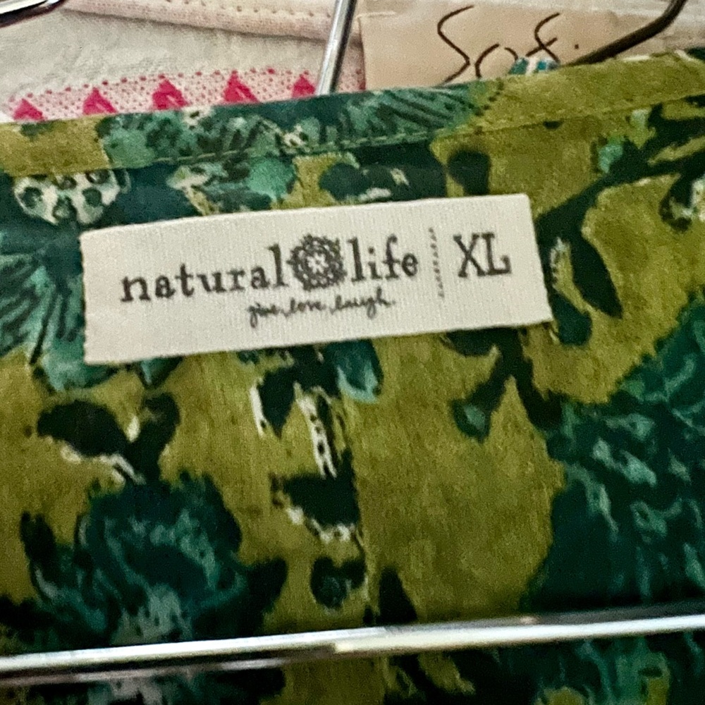 NATURAL LIFE Green and Teal Floral Midi Dress - Picture 3 of 3